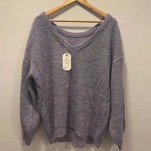 Lavender Oversized Knit Sweater